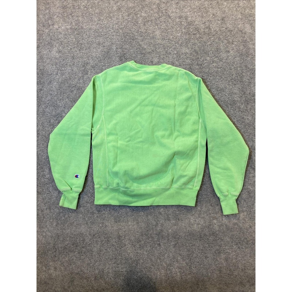 Vintage 90's Yale University Champion Reverse Weave Sweater Size M Lime Green - Picture 3 of 11